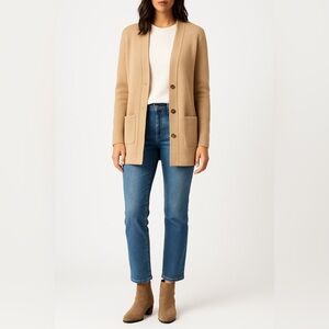 Neutral knit button down layering cardigan S smart casual cozy capsule oldmoney